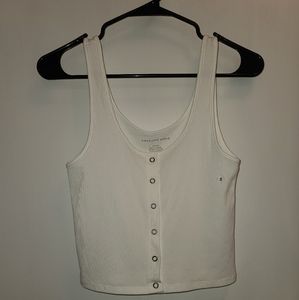 NWT Size Small American Eagle Cropped Ribbed Snapfront Tank Top